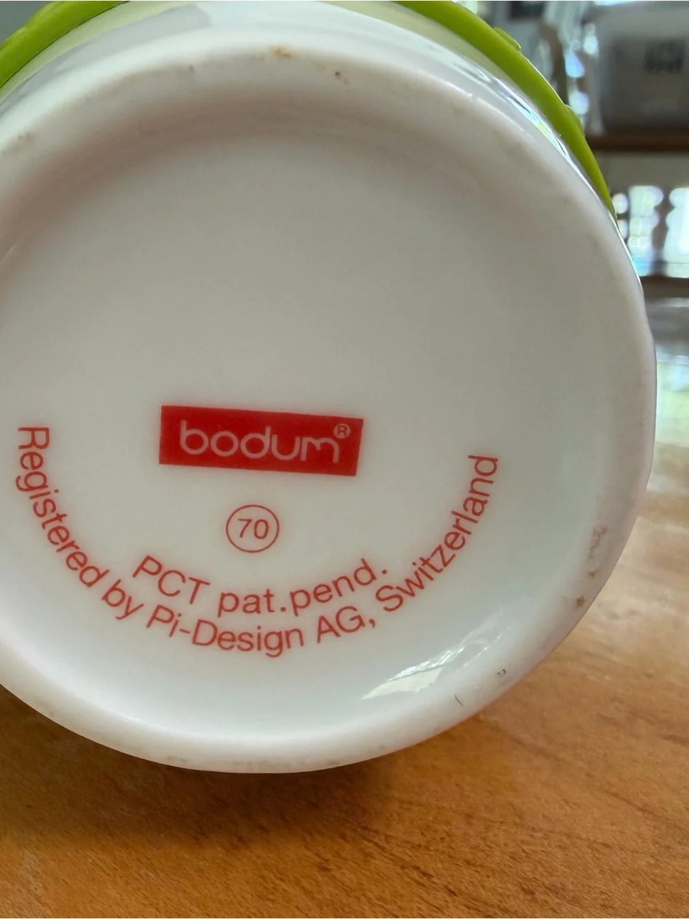 Bodum White and Lime Green Reusable Travel Mug with Textured Grip
